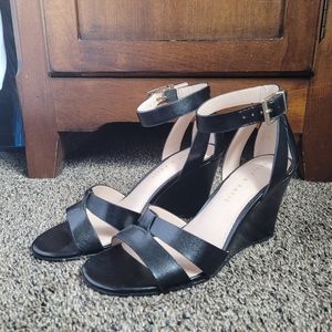 Black Wedge Heel Sandal